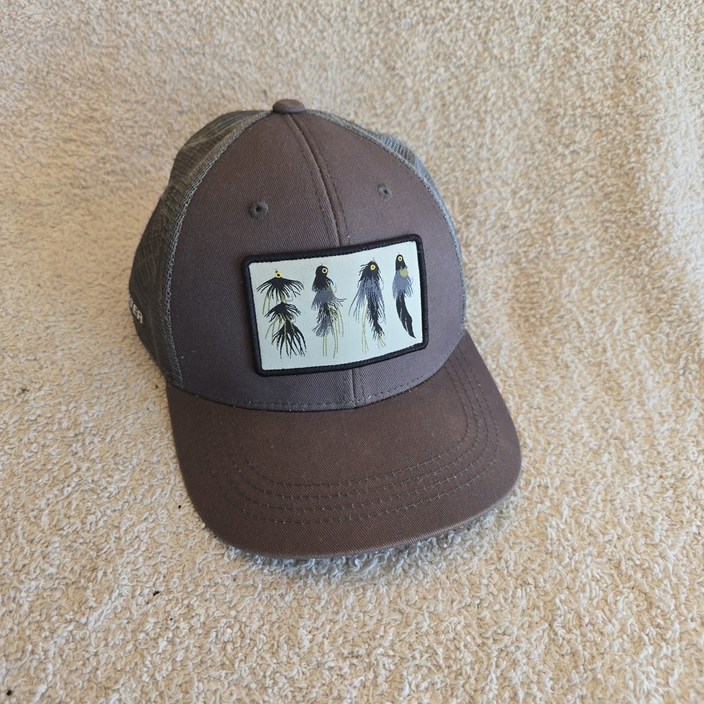 Rep Your Water "The Meat" Fly Fishing Motif Cap Hat Gray Adjustable Back